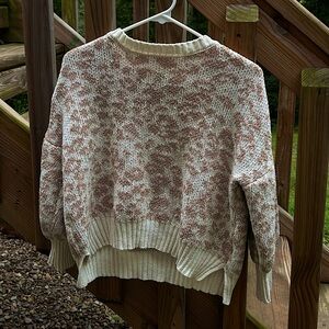 Dip Cream and Brown Cowl Neck Sweater